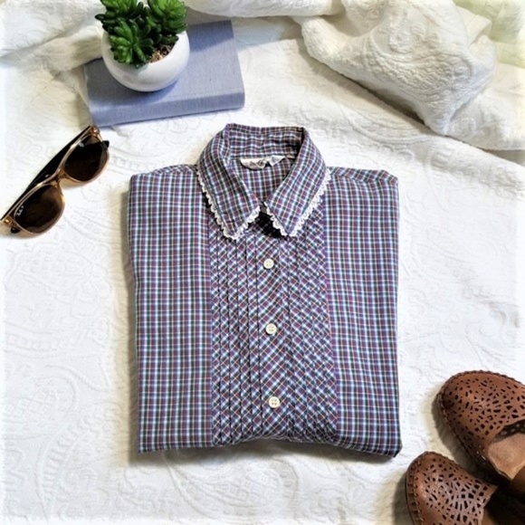 RARE Vintage JH Button Up Blouse - Small - Picture 6 of 7